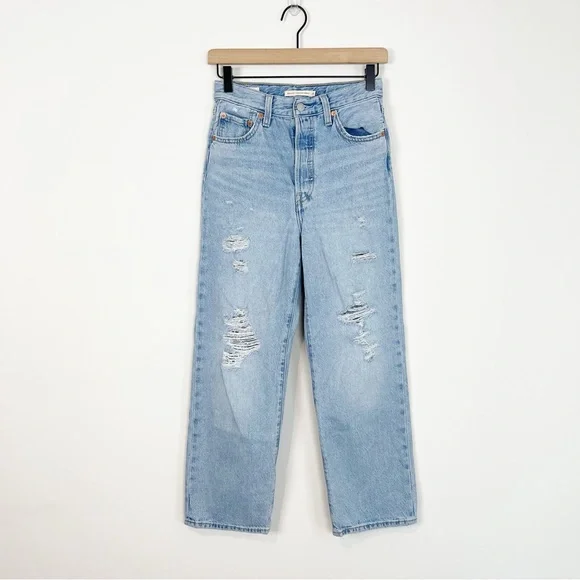 Levi's Ribcage Straight Ankle Jeans Size 25 - Picture 5 of 15